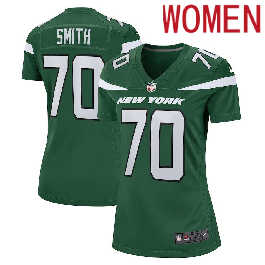 Women New York Jets #70 Eric Smith Nike Gotham Green Game Player NFL Jersey